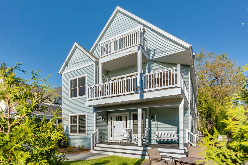Imagine yourself relaxing on the porch swing while watching the little ones play
