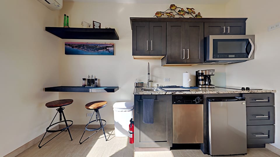 Everything you need, including a coffee maker.