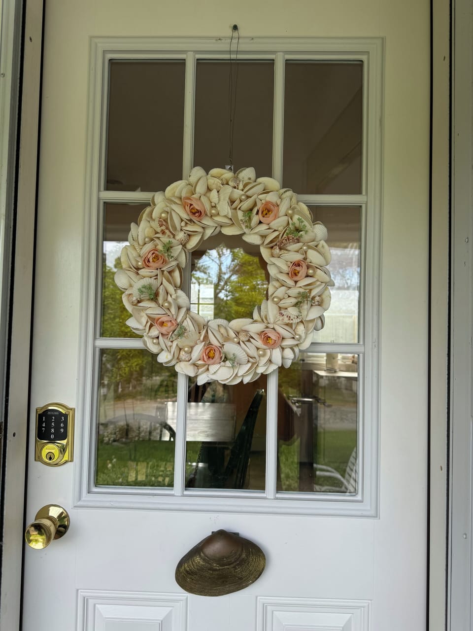 Front kitchen door with keypad.