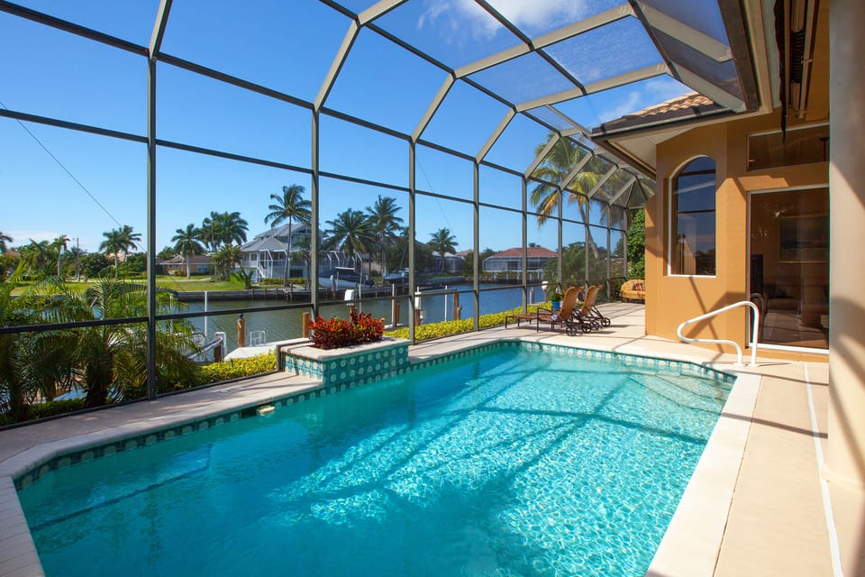 Large  heated pool with views to relish.