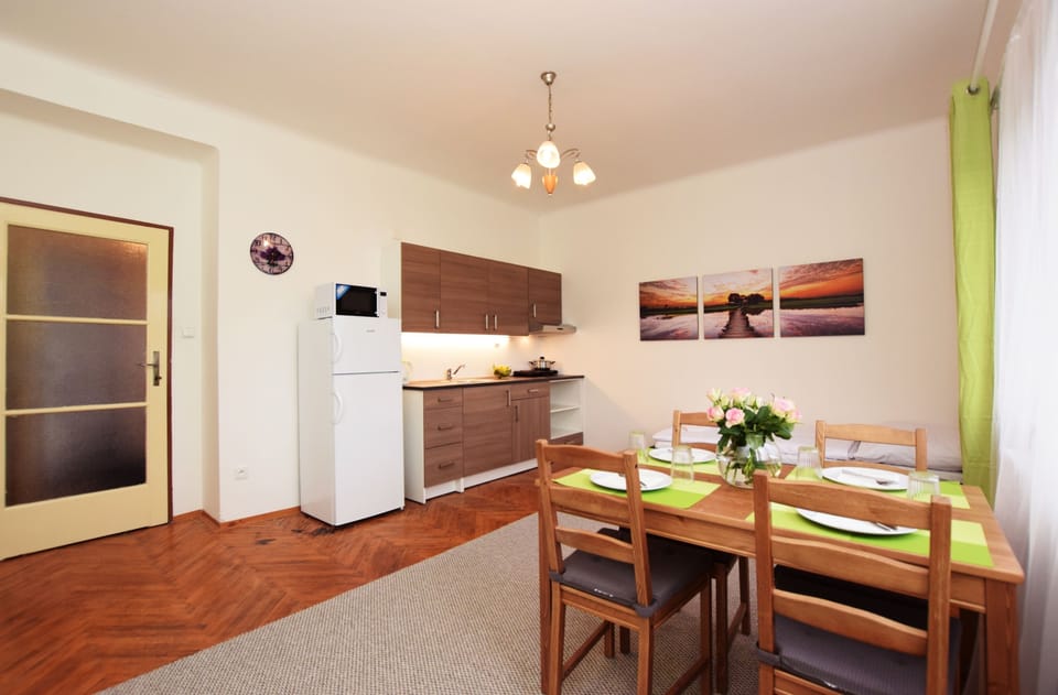 Classic Apartment, 2 Bedrooms, Kitchen, City View | Private kitchen | Fridge, microwave, stovetop, coffee/tea maker