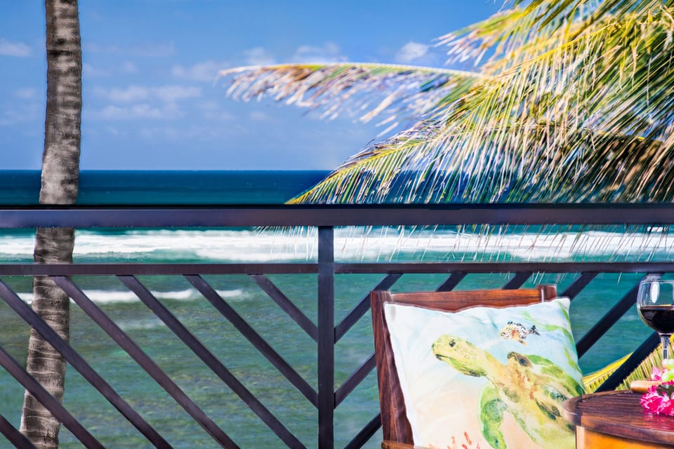 Ocean and beach view lanai! - Watch the whales breach from your lanai with dining table, chaise lounge and end table!