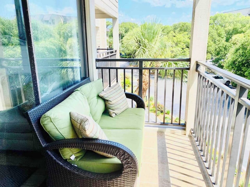 Comfy seating on balcony