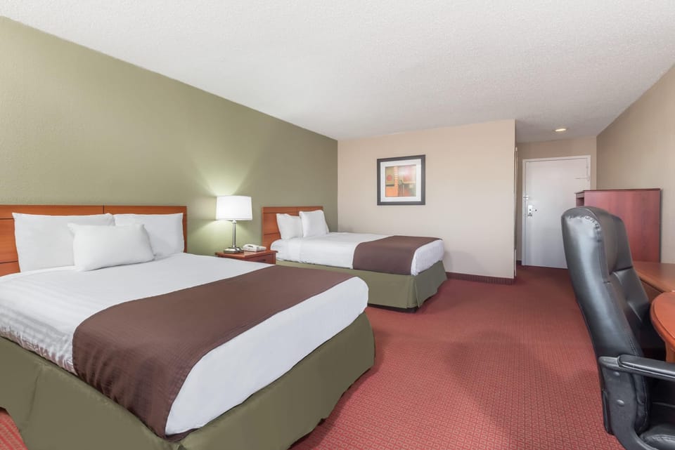 Room, 2 Double Beds, Accessible, Non Smoking | In-room safe, desk, iron/ironing board, free cribs/infant beds