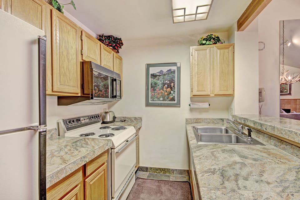 Studio | Private kitchen | Full-size fridge, microwave, oven, stovetop