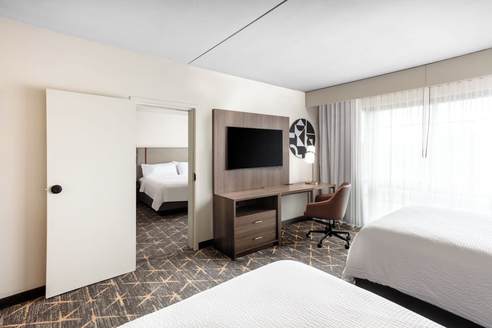 Premium Room, Multiple Beds | Premium bedding, desk, iron/ironing board, free cribs/infant beds