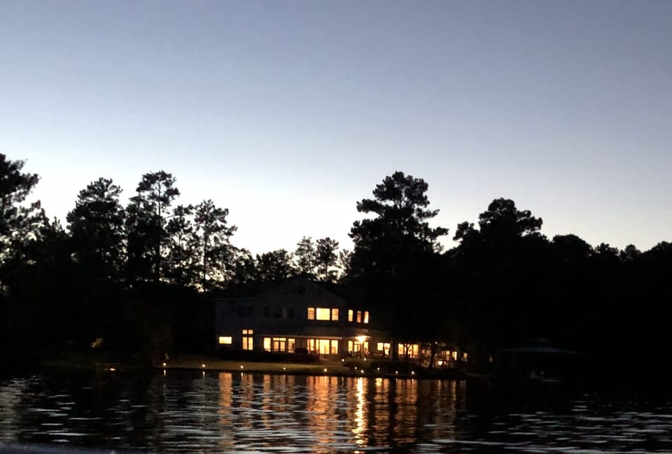 Beautiful night at The Bayou Lodge. We love our new outdoor lighting 