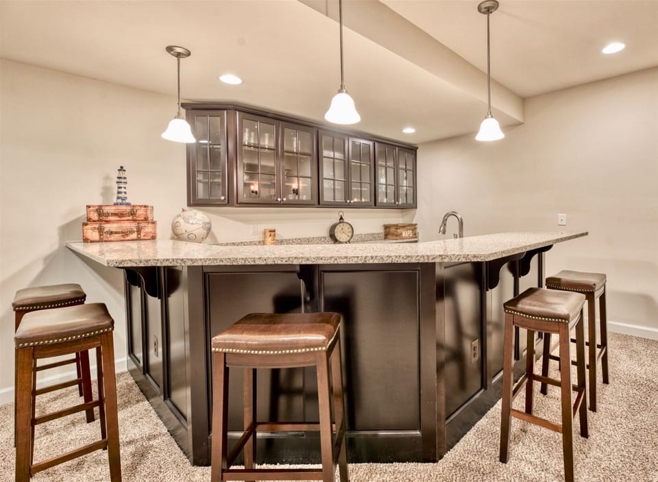 Large spacious Wet Bar in basement