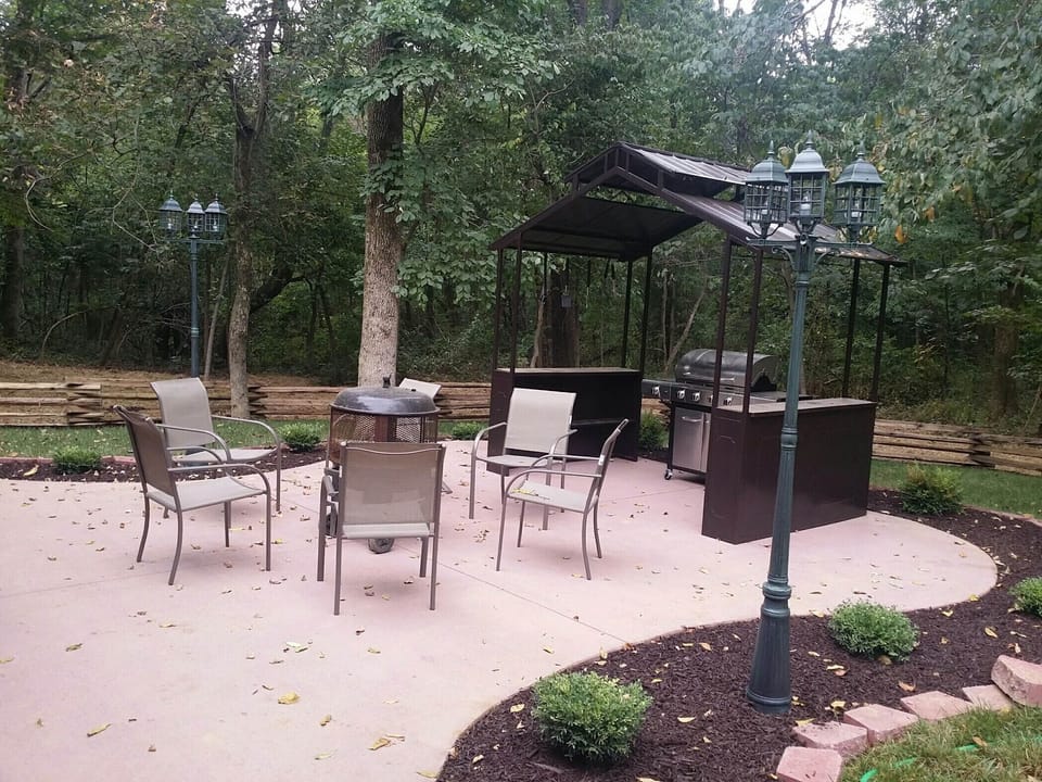 Backyard BBQ area