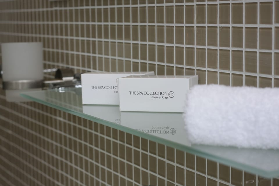 Free toiletries, hair dryer, bathrobes, towels