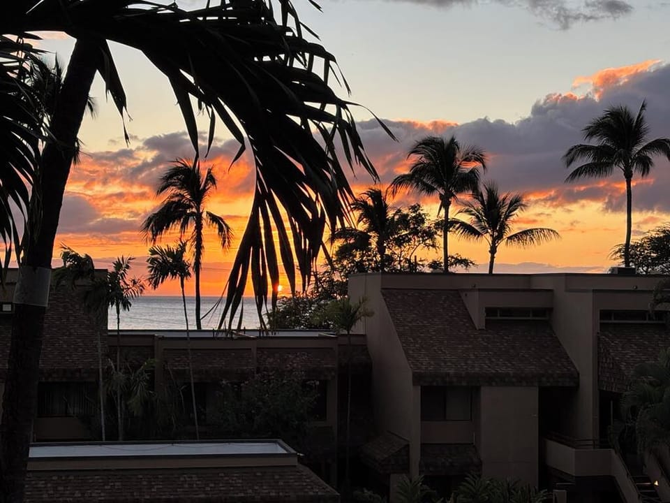 View from lanai at sunset