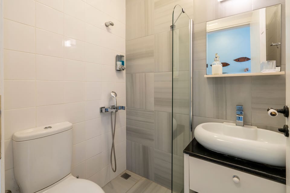 Family Quadruple Room | Bathroom | Shower, free toiletries, hair dryer, slippers