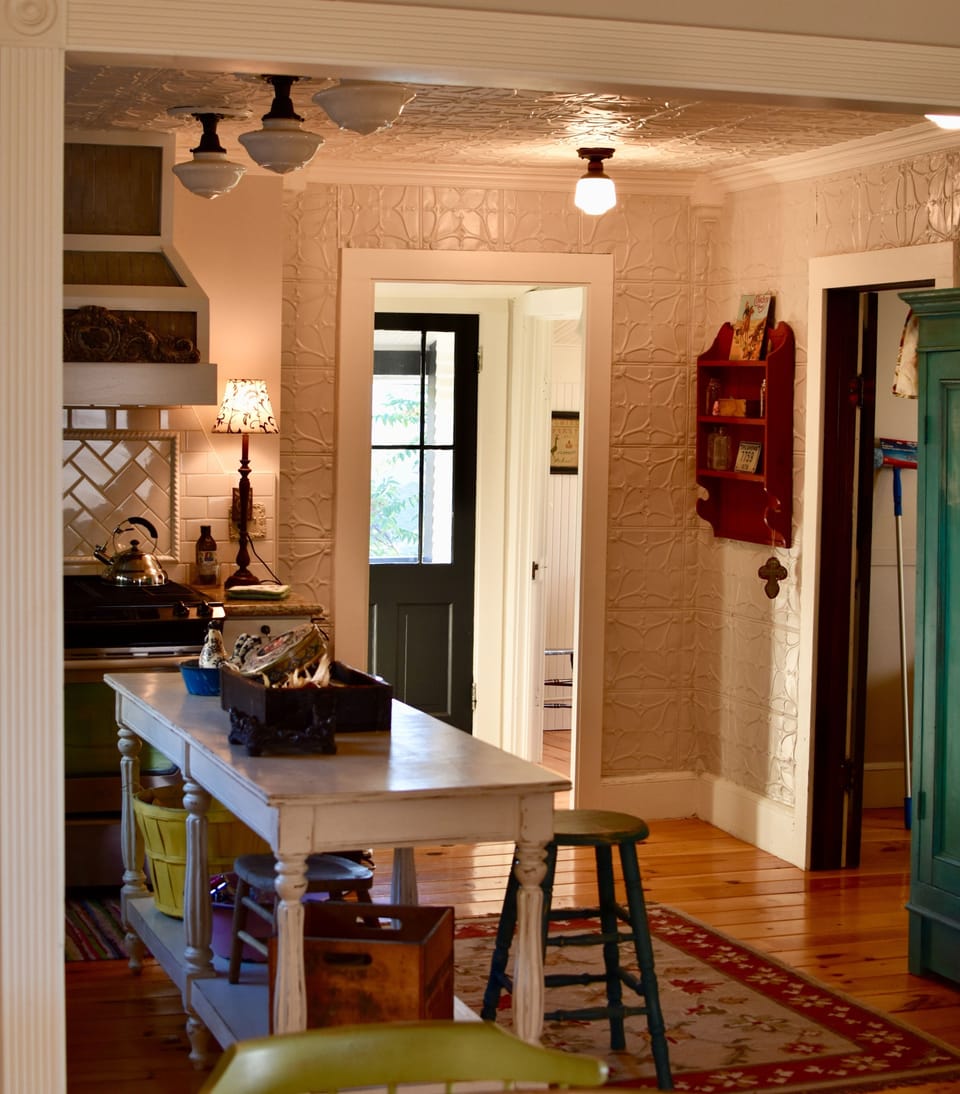 View of back door from kitchen. 