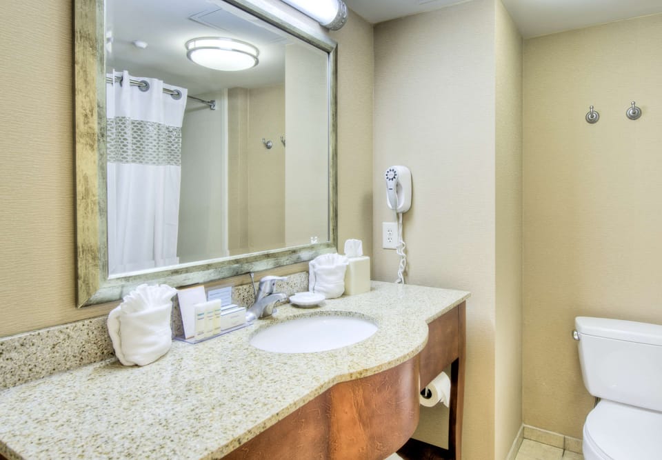 Two Queen Beds | Bathroom | Combined shower/tub, free toiletries, hair dryer, towels