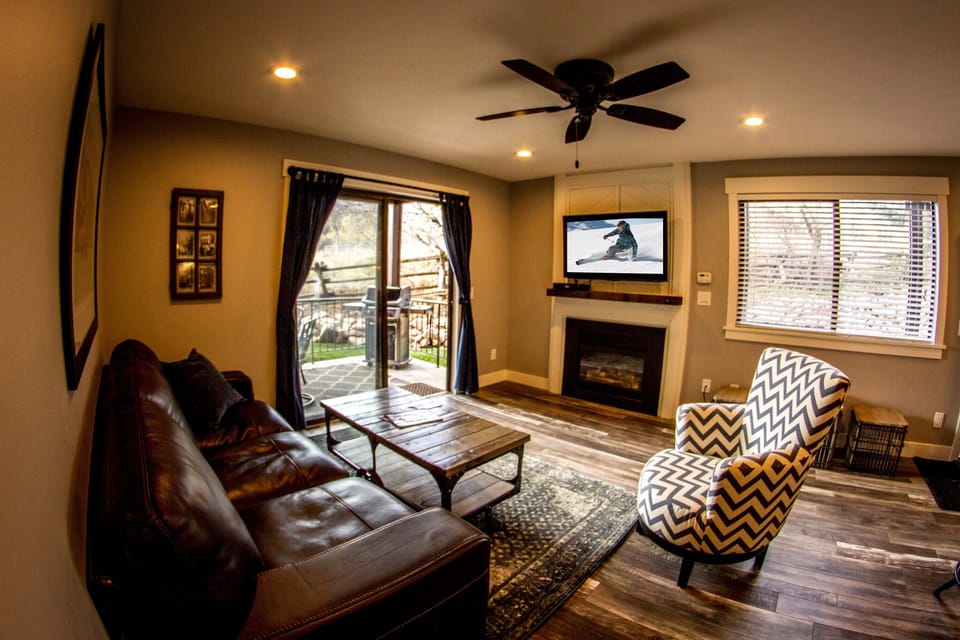 Cozy Fireplace with 50" 4K HD TV