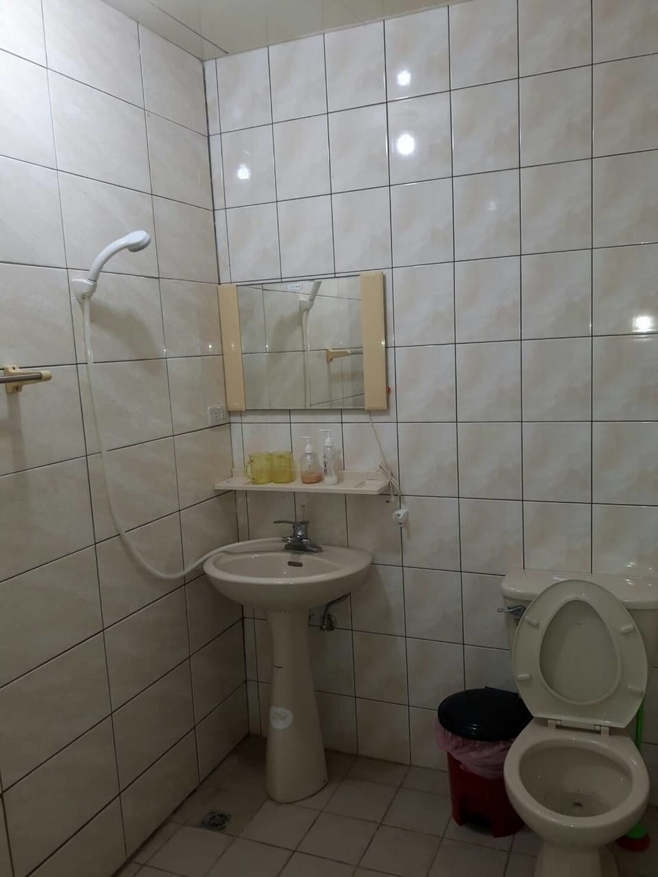 Family Room, 2 Double Beds | Bathroom | Shower, slippers, towels