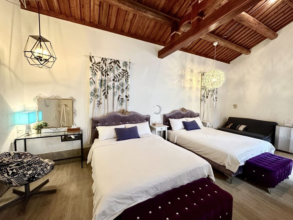 Comfort Quadruple Room, 2 Double Beds, Refrigerator, Courtyard Area | Blackout drapes, free WiFi, bed sheets