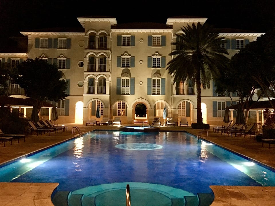 Villa Renaissance Pool at night