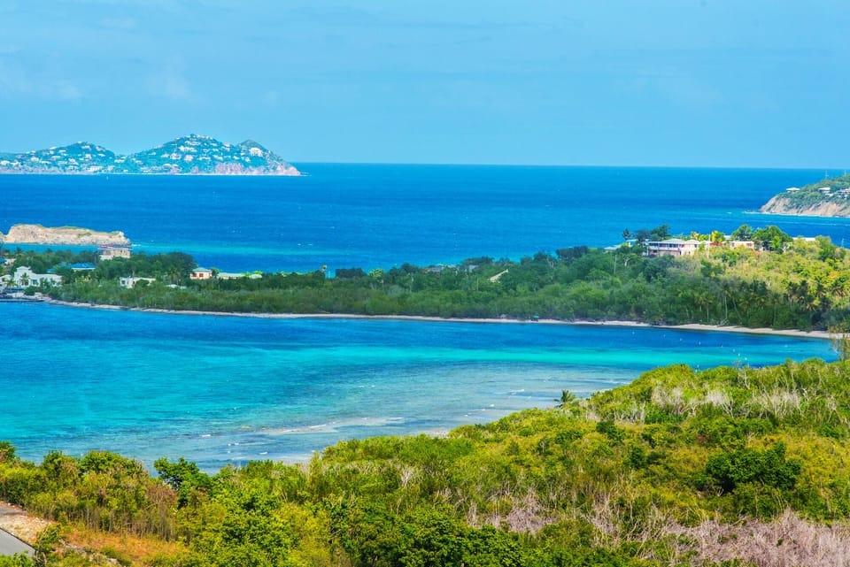 Unobstructed view of Lindquist Beach in the National Park. Cruz Bay, St. John.