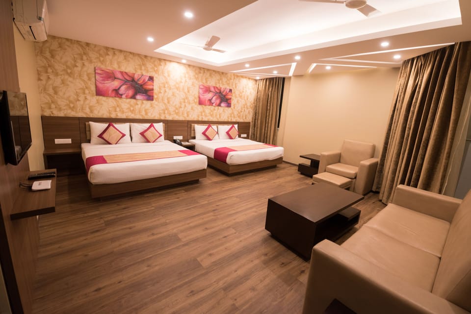 Family Room | Desk, blackout drapes, soundproofing, iron/ironing board