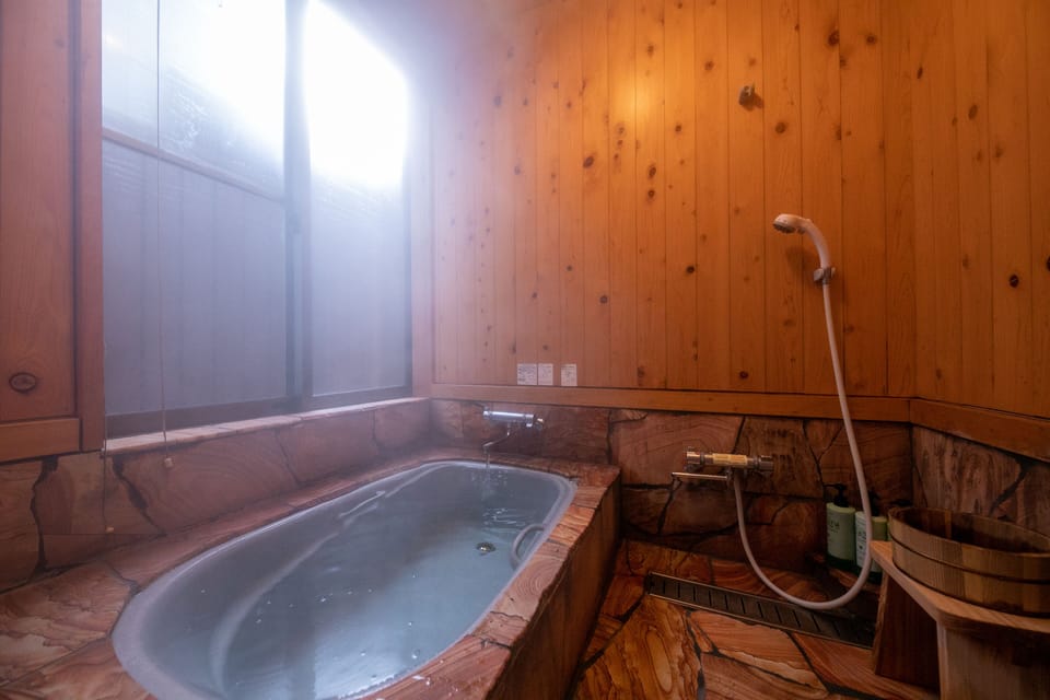 -UGUISU- Japanese Style Room with Indoor and Open-air Bath, Non Smoking | Bathroom | Rainfall showerhead, free toiletries, hair dryer, bathrobes