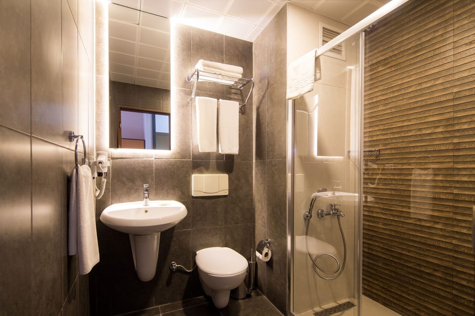Free toiletries, hair dryer, towels