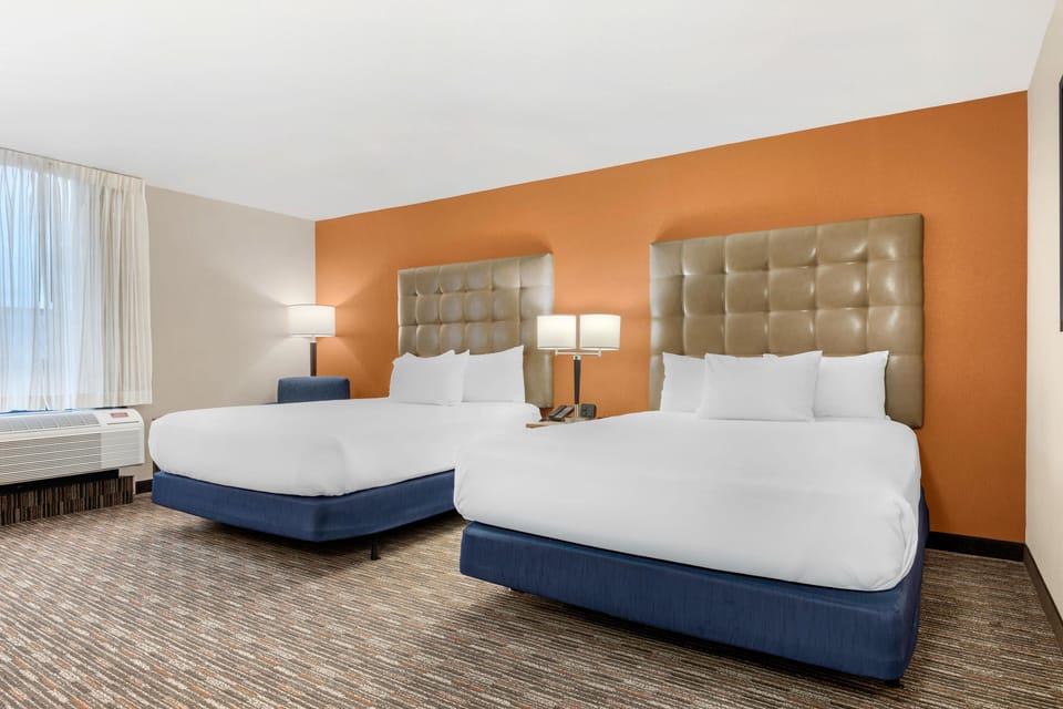 Room, 2 Queen Beds, Accessible (Tub) | Desk, laptop workspace, blackout drapes, free cribs/infant beds