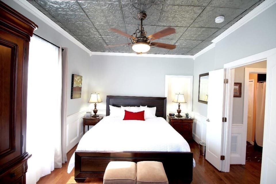 Blackout drapes, iron/ironing board, free WiFi, bed sheets
