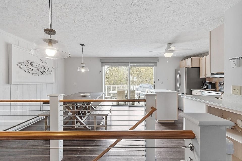 Kitchen with deck and grilling right outside