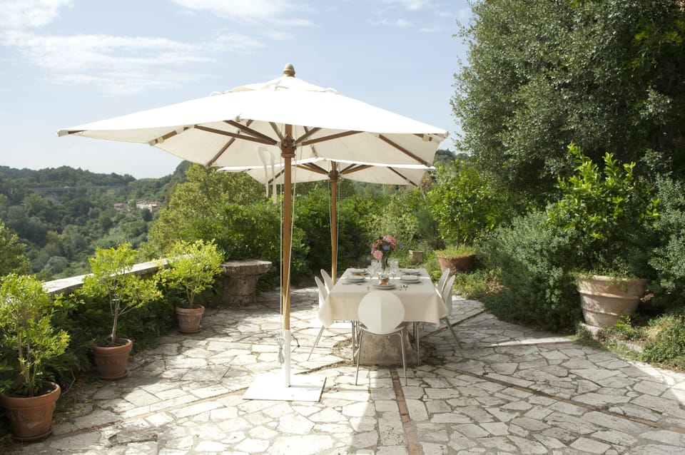Out to our panoramic terrace garden