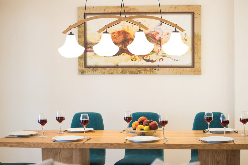 Dining area of Beach Villa for 12 in Rethymno town