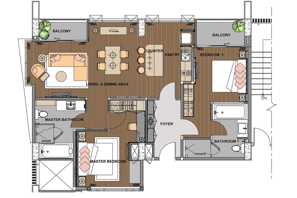 2 Bedroom Suite | Hypo-allergenic bedding, minibar, in-room safe, desk