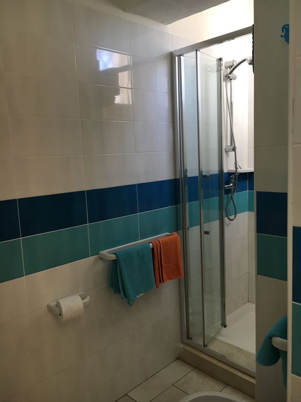 Shower, free toiletries, hair dryer, bidet