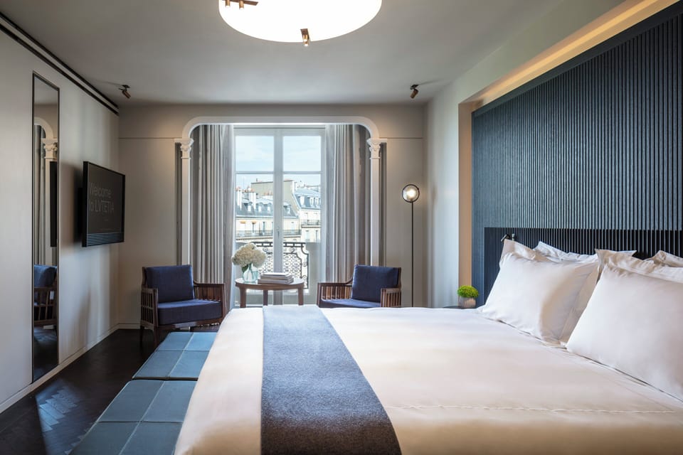 Eiffel View Deluxe Balcony Room | Premium bedding, memory foam beds, minibar, in-room safe