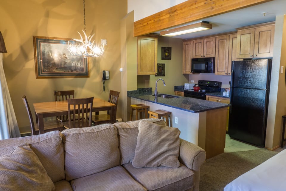 Studio | Living area | Flat-screen TV, fireplace, DVD player