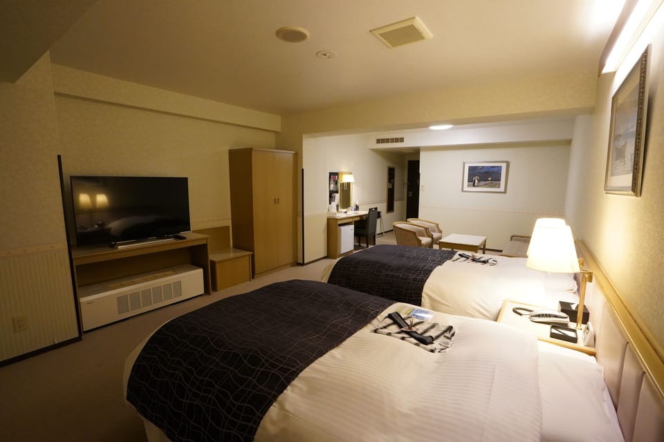 Desk, free WiFi, bed sheets