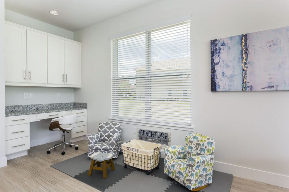 The kids will have their own play area next to your own office space