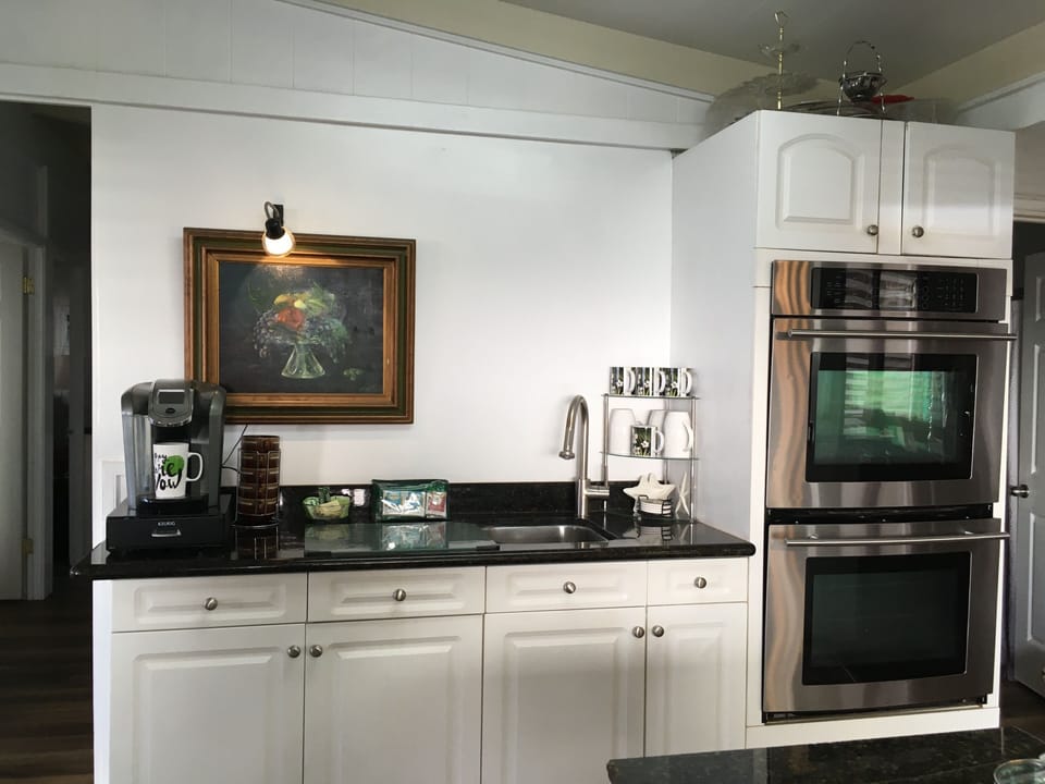 Coffee & Tea Center next to double wall oven