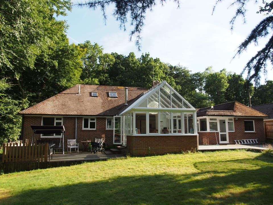 Rear of the house with conservatory