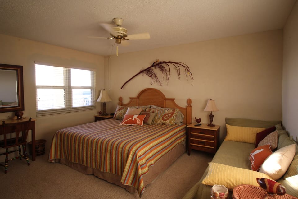 Guest Rm #2; King bed & pull out trundle accommodates 2 more, intracoast view