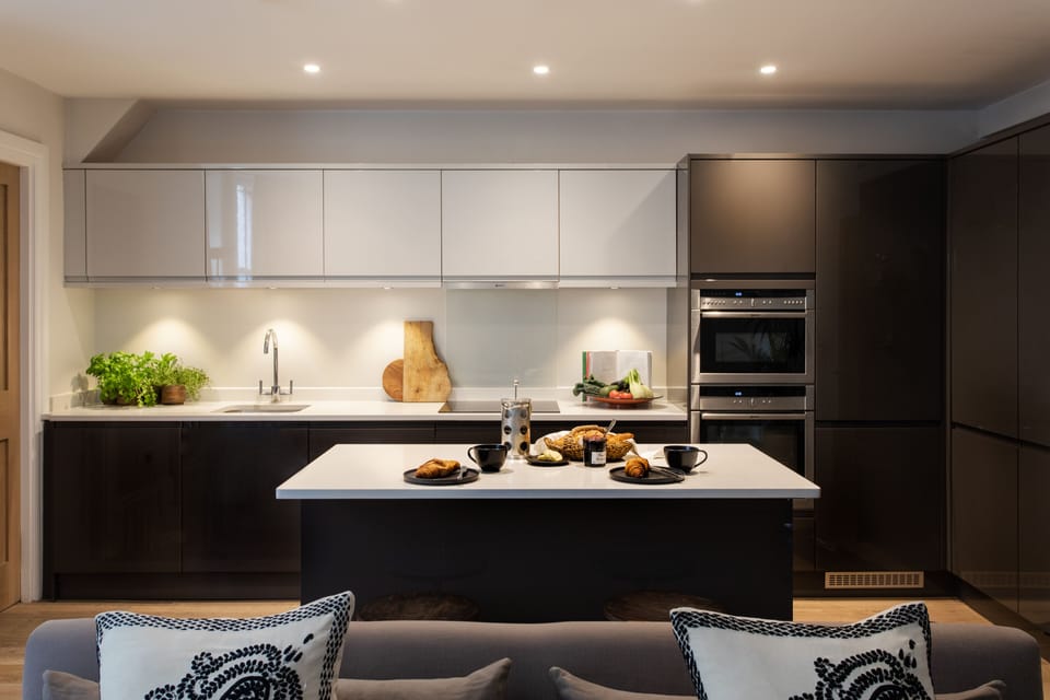 Premium Apartment, 1 King Bed | Private kitchen | Coffee/tea maker, full-size fridge, microwave, oven