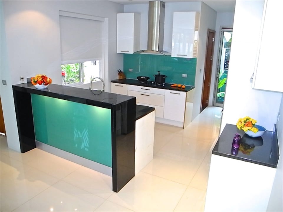 Villa, 3 Bedrooms, Private Pool | Private kitchen | Fridge, microwave, oven, stovetop