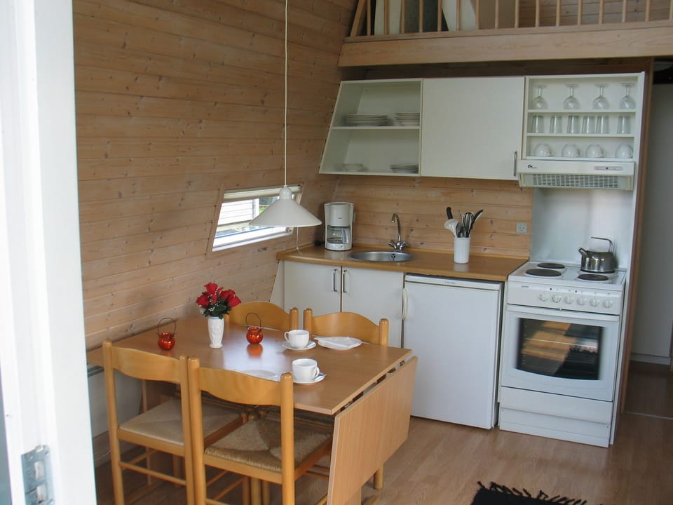 Luxury Cabin, 1 Bedroom | Private kitchen | Fridge, oven, stovetop, coffee/tea maker