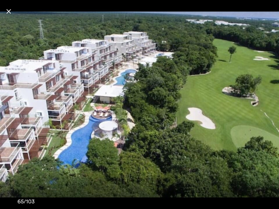 Ariel photo of Terrazas, Condo is located in the center with 3rd floor views