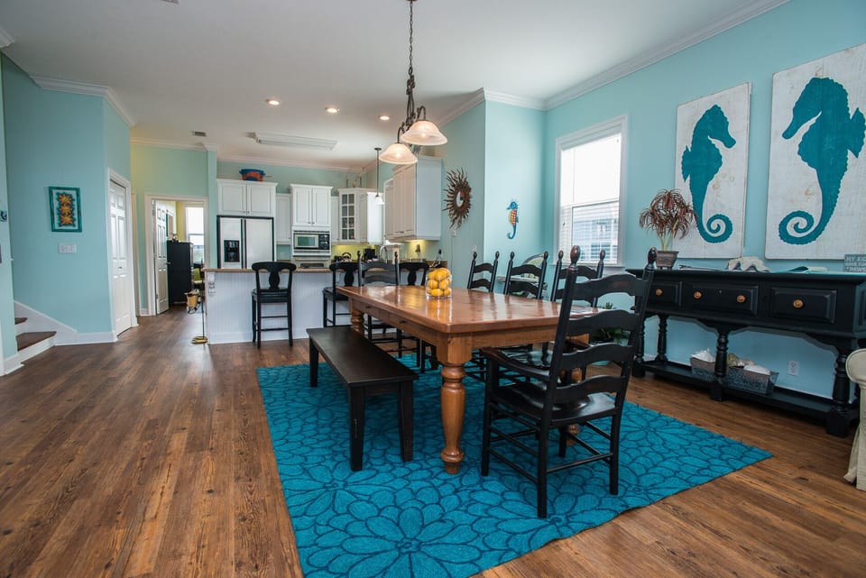 Dining Table for 8 - 4 chairs at the kitchen island