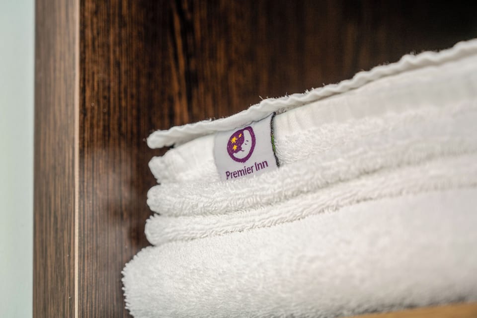 Towels, soap, shampoo, toilet paper