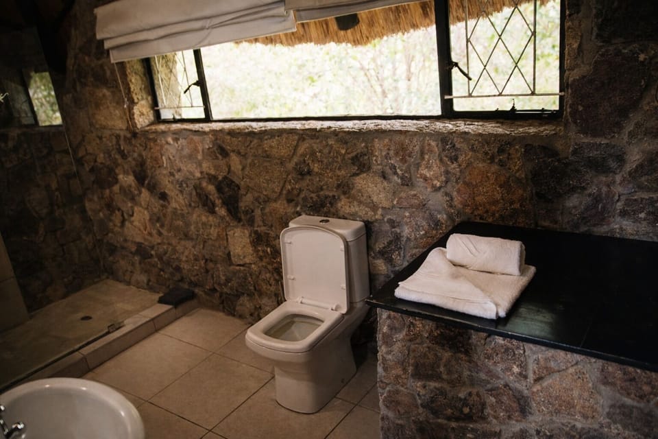 Separate tub and shower, free toiletries, hair dryer, towels