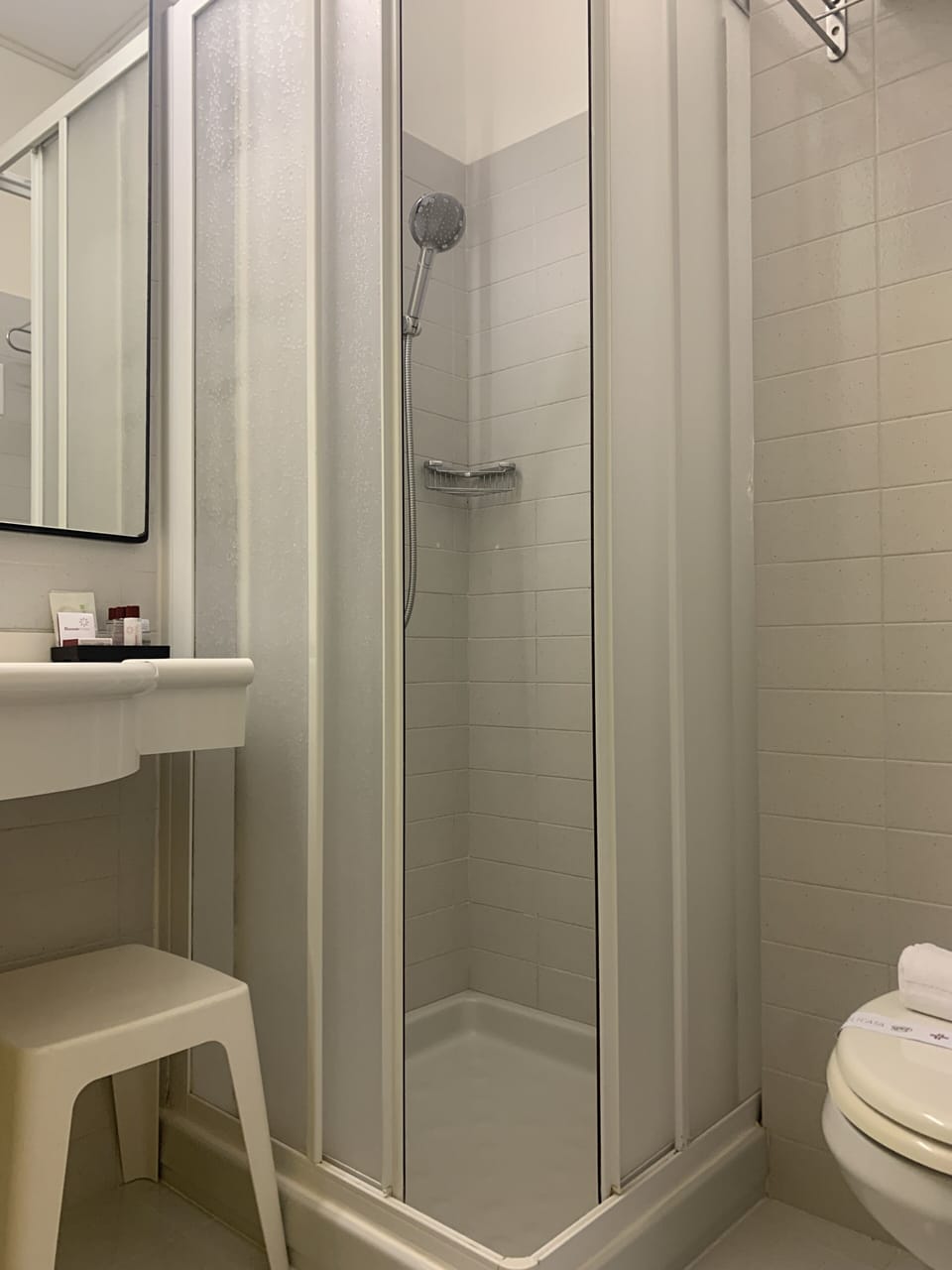Basic Double Room, 1 Double Bed, Terrace, Sea View | Bathroom | Shower, rainfall showerhead, free toiletries, hair dryer