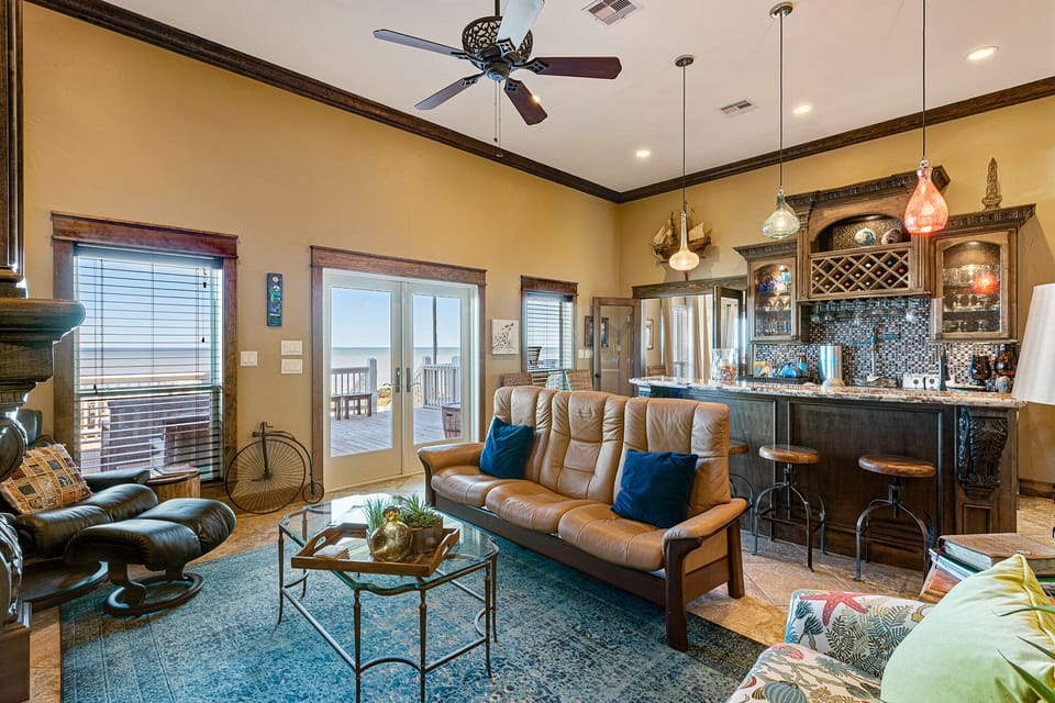 Living area in suite also has a half bath