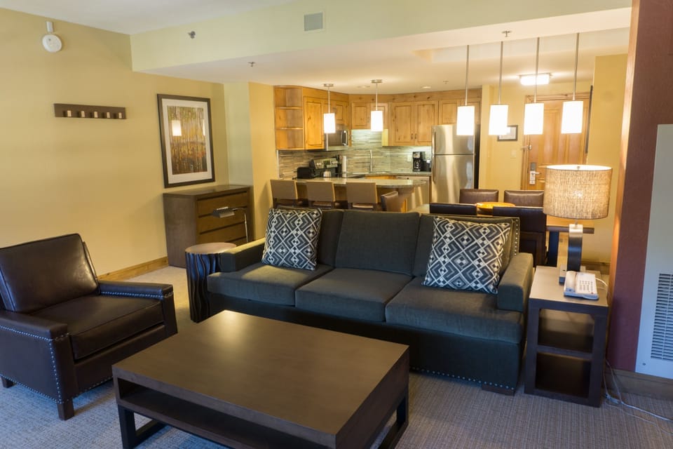 Condo, 1 Bedroom | Living room | Flat-screen TV, fireplace